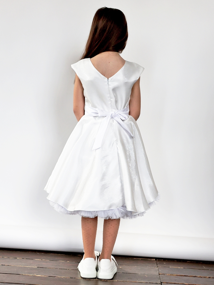 Платье для девочки праздничное БУШОН ST362, цвет белый