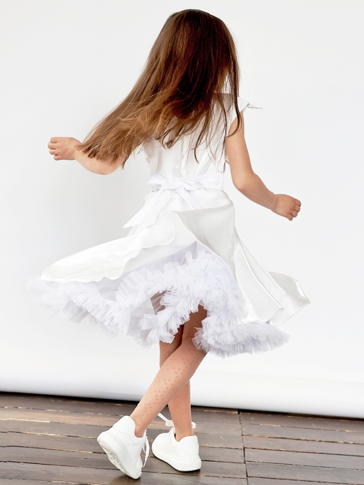 Платье для девочки праздничное БУШОН ST362, цвет белый