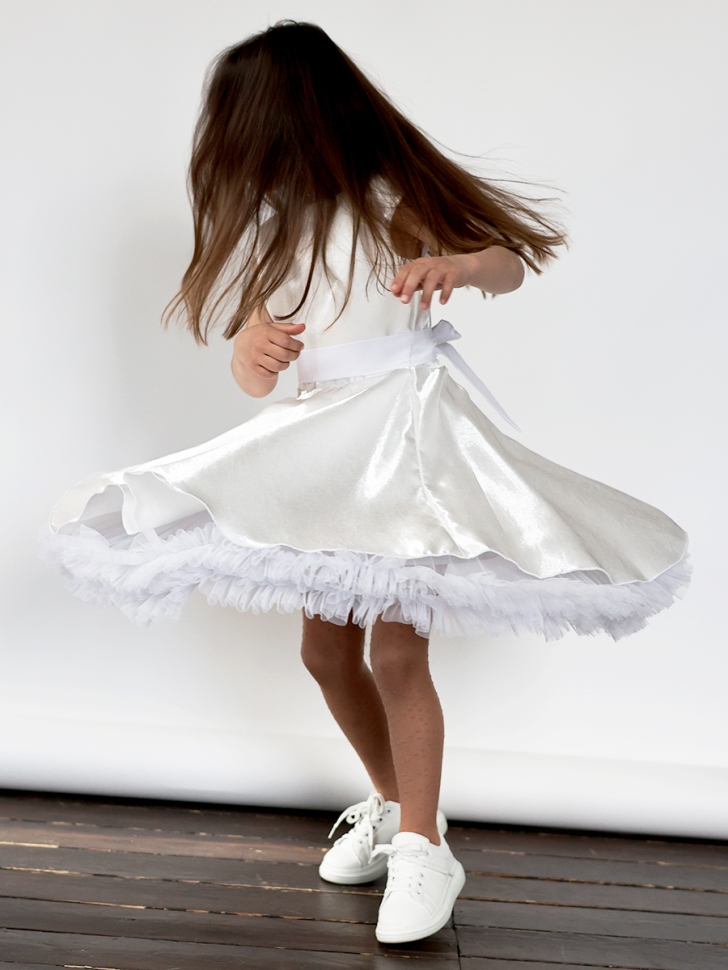 Платье для девочки праздничное БУШОН ST362, цвет белый