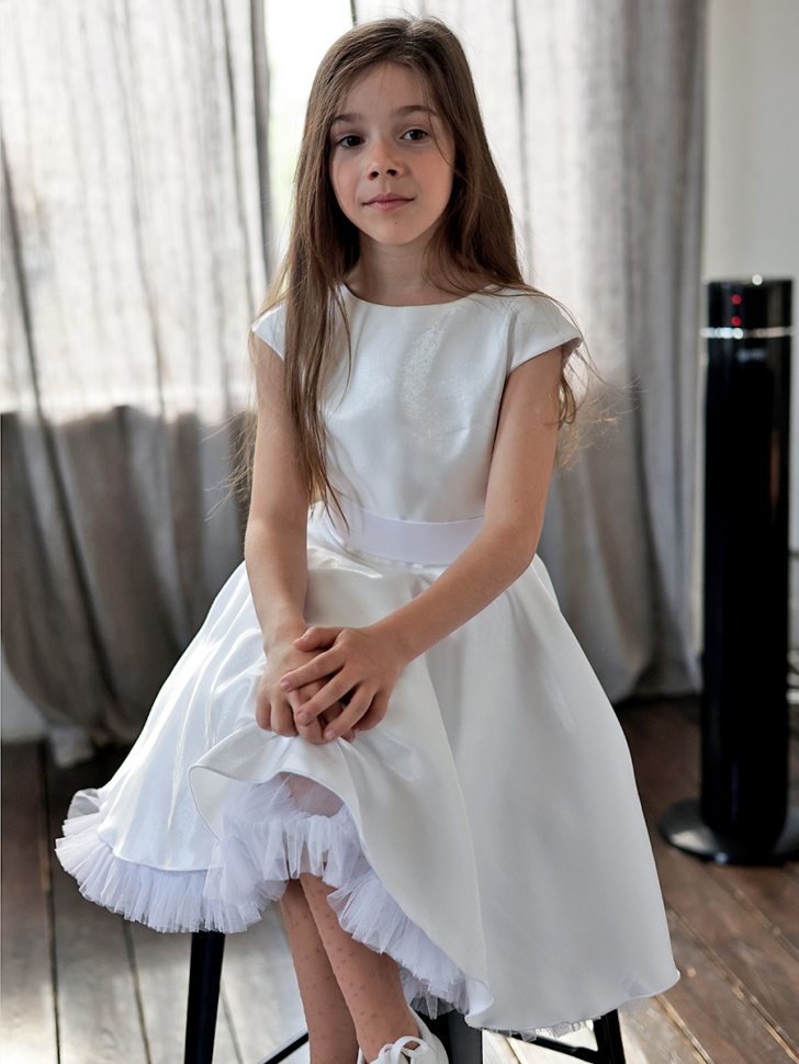 Платье для девочки праздничное БУШОН ST362, цвет белый