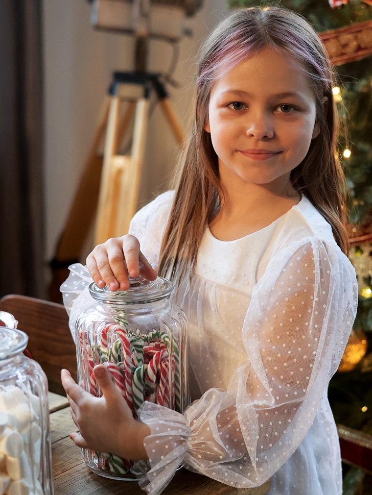 Платье для девочки нарядное БУШОН ST56, цвет белый