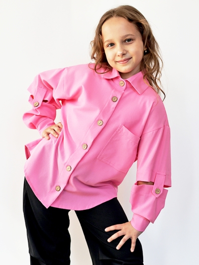 Рубашка для девочки БУШОН, цвет ярко-розовый