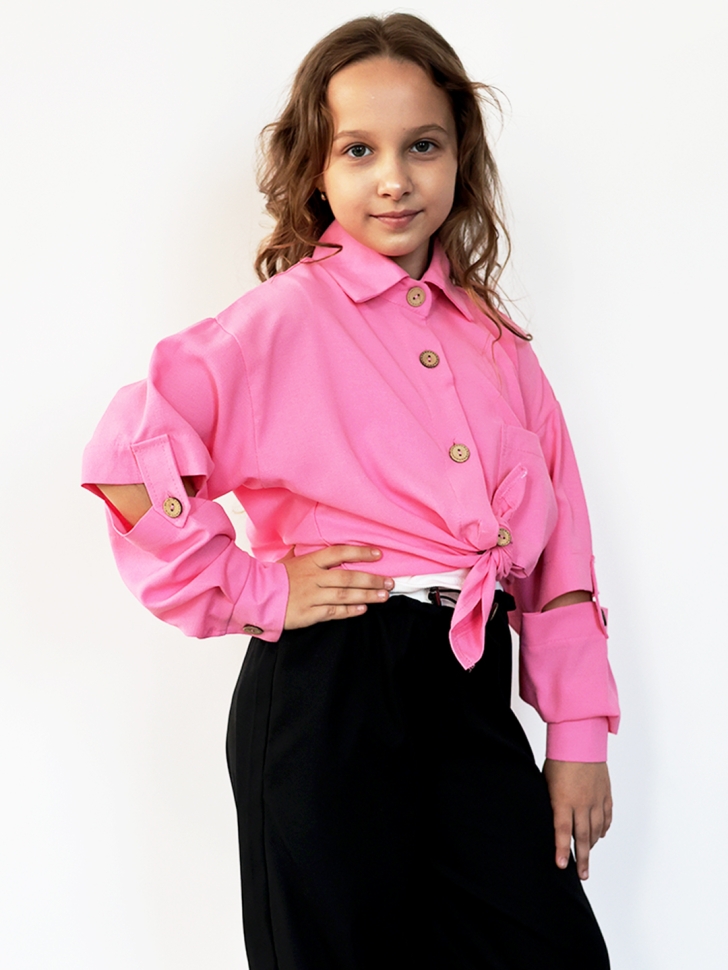 Рубашка для девочки БУШОН, цвет ярко-розовый