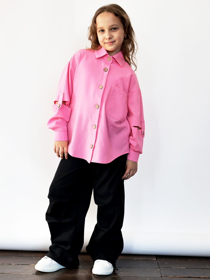 Рубашка для девочки БУШОН, цвет ярко-розовый