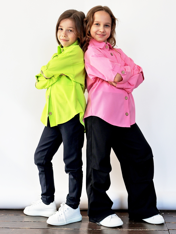 Рубашка для девочки БУШОН, цвет ярко-розовый