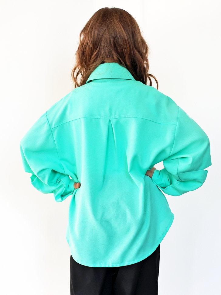 Рубашка для девочки БУШОН, цвет бирюзовый