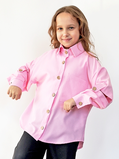 Рубашка для девочки БУШОН, цвет розовый