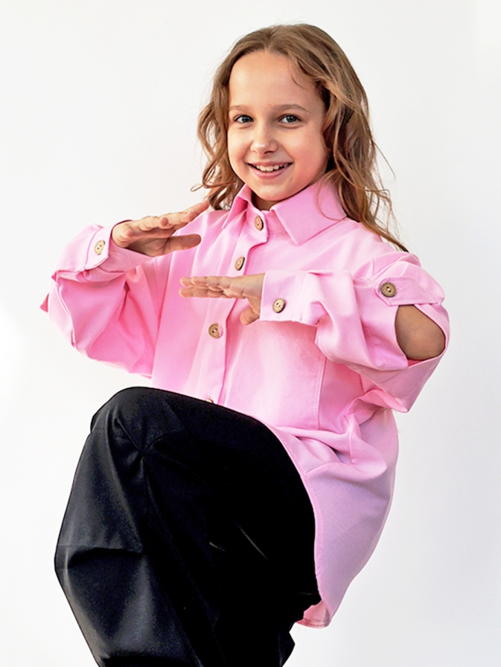 Рубашка для девочки БУШОН, цвет розовый