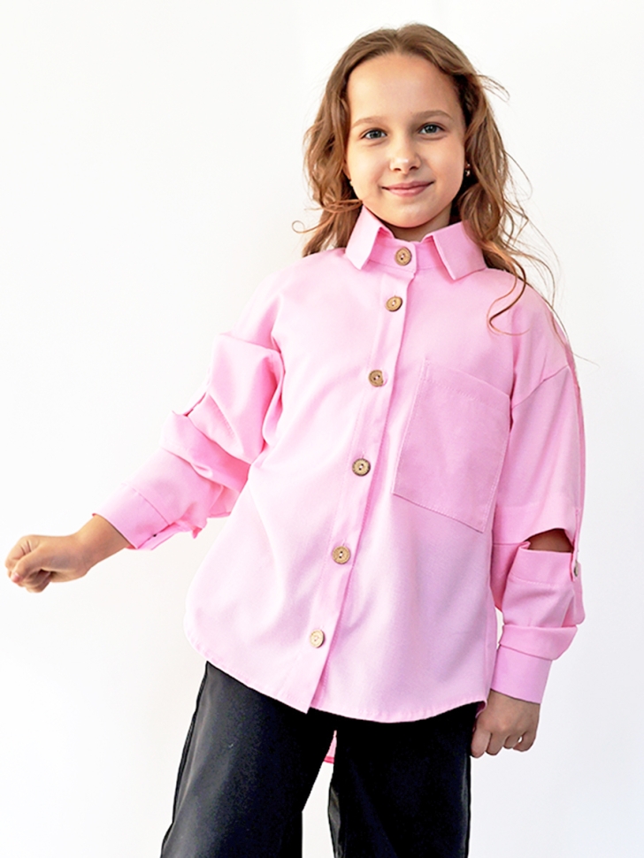 Рубашка для девочки БУШОН, цвет розовый