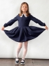 Платье для девочки школьное БУШОН SK19, цвет темно-синий 