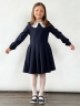 Платье для девочки школьное БУШОН SK19, цвет темно-синий 