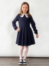 Платье для девочки школьное БУШОН SK19, цвет темно-синий 