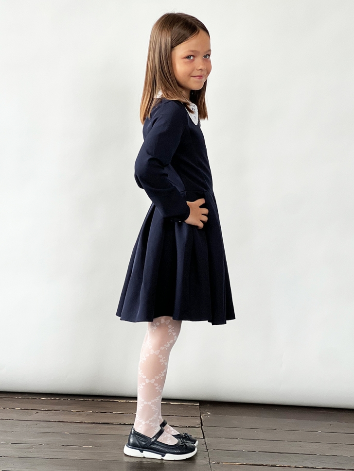 Платье для девочки школьное БУШОН SK19, цвет темно-синий 
