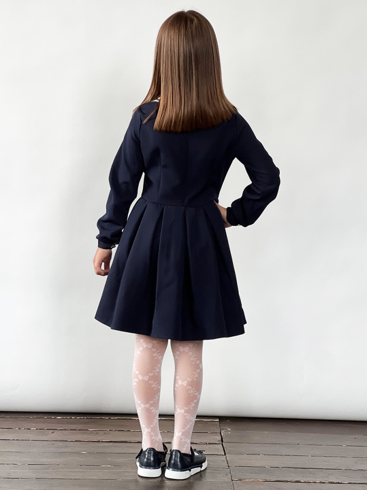 Платье для девочки школьное БУШОН SK19, цвет темно-синий 