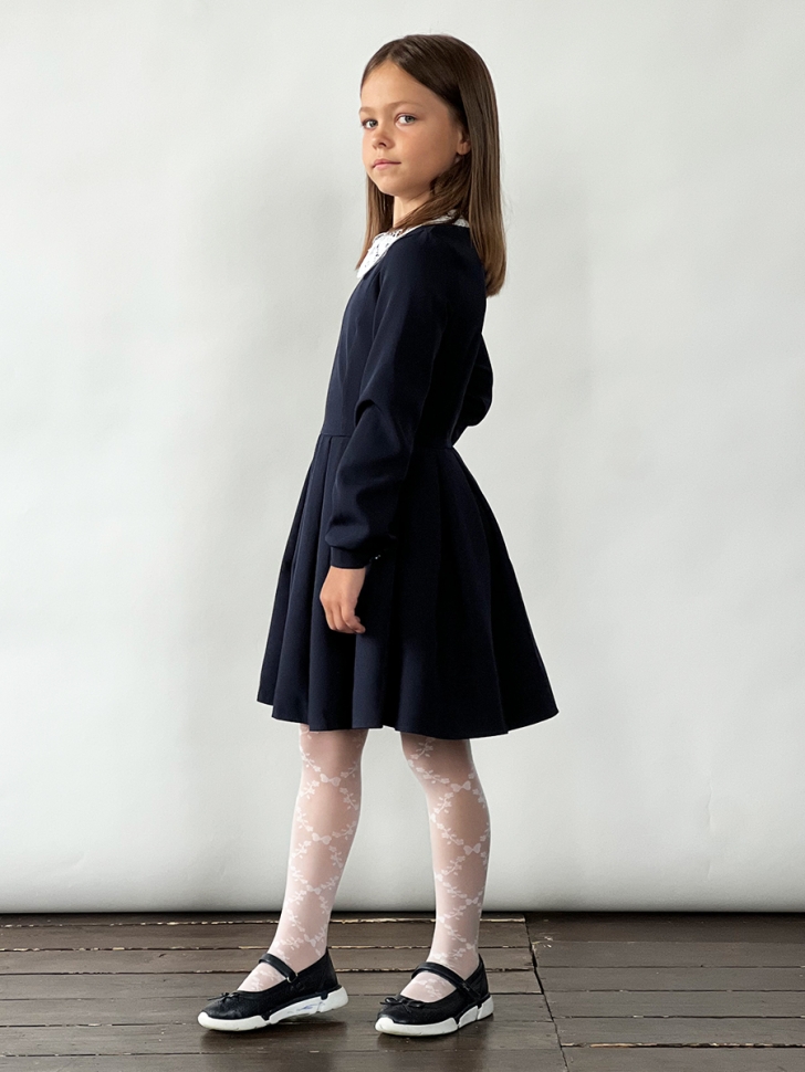 Платье для девочки школьное БУШОН SK19, цвет темно-синий 