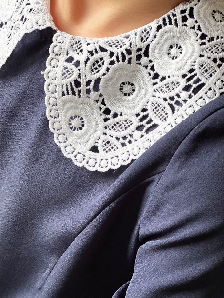 Платье для девочки школьное БУШОН SK19, цвет темно-синий 