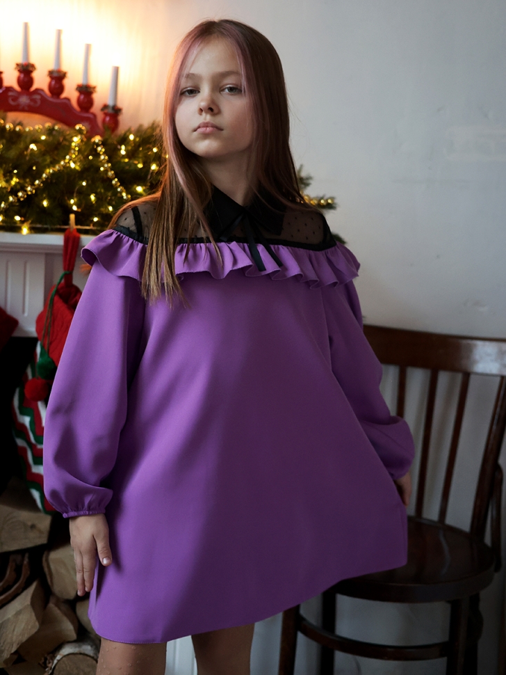 Платье для девочки нарядное БУШОН ST55, цвет сиреневый
