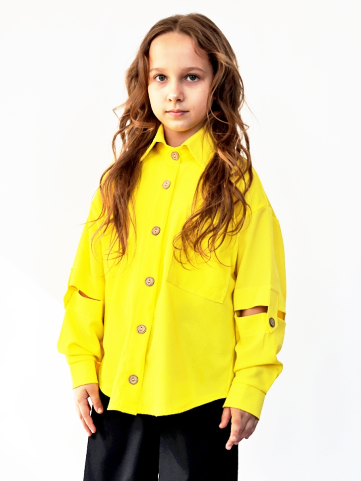 Рубашка для девочки БУШОН, цвет желтый 