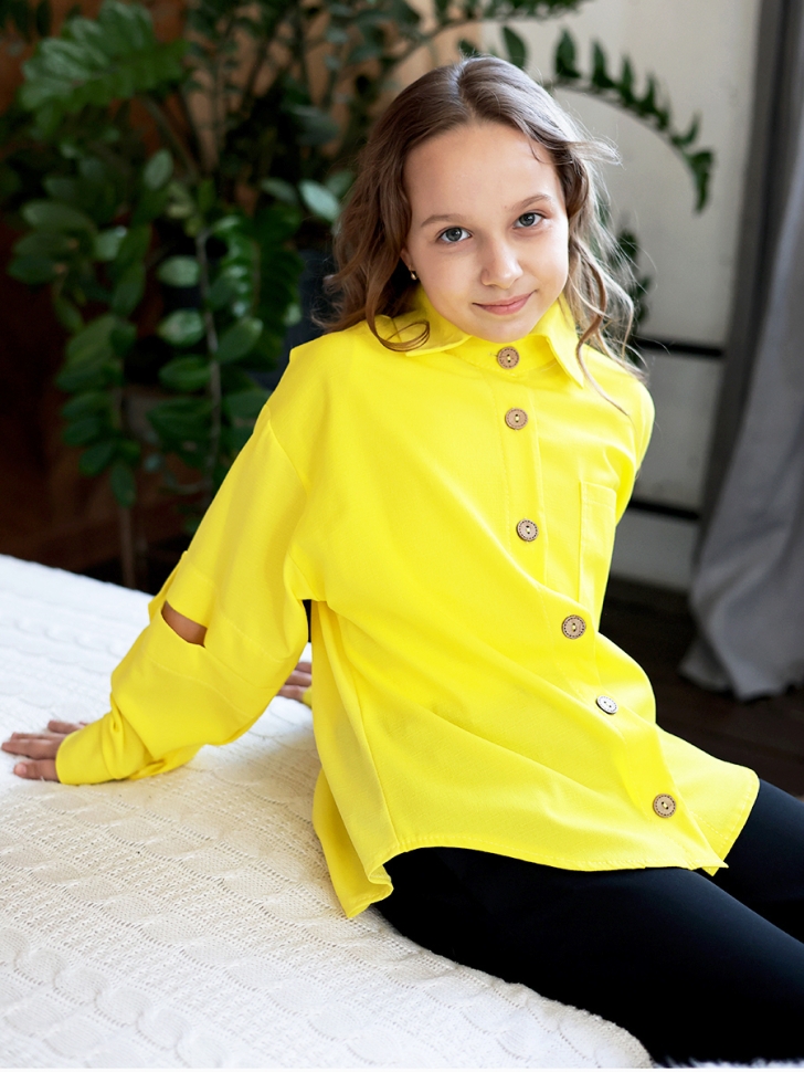 Рубашка для девочки БУШОН, цвет желтый 