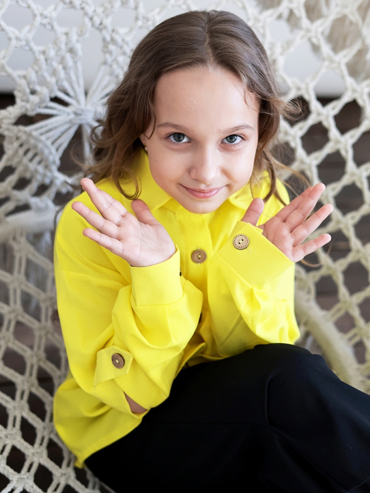 Рубашка для девочки БУШОН, цвет желтый 