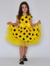 Платье для девочки нарядное БУШОН ST44, стиляги, цвет желтый, принт крупный горох 