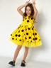 Платье для девочки нарядное БУШОН ST44, стиляги, цвет желтый, принт крупный горох 