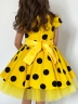 Платье для девочки нарядное БУШОН ST44, стиляги, цвет желтый, принт крупный горох 