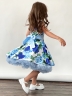 Платье для девочки нарядное БУШОН ST30, стиляги, цвет голубой/синий цветы