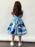 Платье для девочки нарядное БУШОН ST30, стиляги, цвет голубой/синий цветы