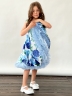 Платье для девочки нарядное БУШОН ST30, стиляги, цвет голубой/синий цветы
