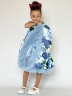 Платье для девочки нарядное БУШОН ST30, стиляги, цвет голубой/синий цветы
