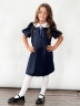 Платье для девочки школьное БУШОН SK20, цвет темно-синий
