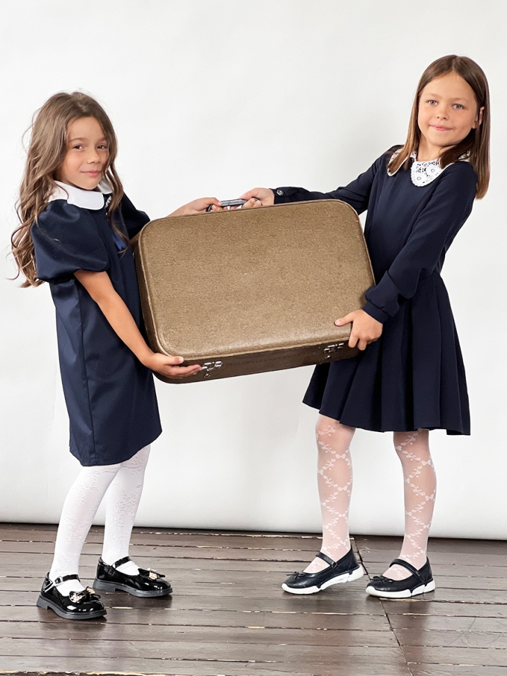 Платье для девочки школьное БУШОН SK20, цвет темно-синий