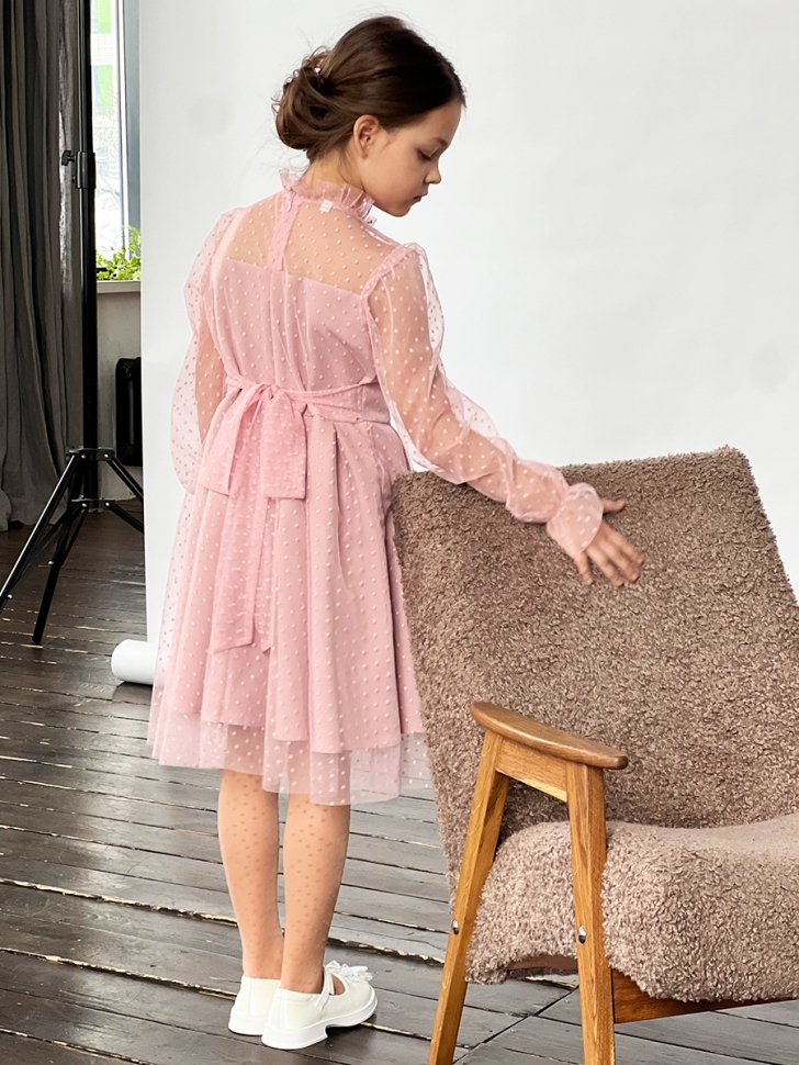 Платье для девочки нарядное БУШОН ST77, цвет пудровый