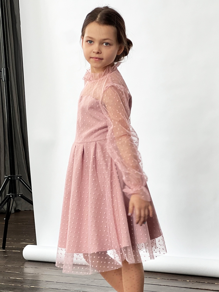 Платье для девочки нарядное БУШОН ST77, цвет пудровый