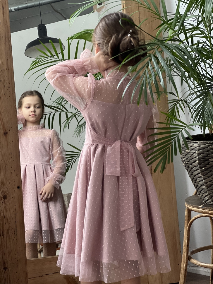 Платье для девочки нарядное БУШОН ST77, цвет пудровый