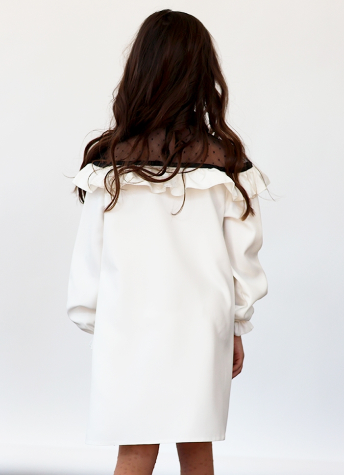 Платье для девочки нарядное БУШОН ST55, цвет белый