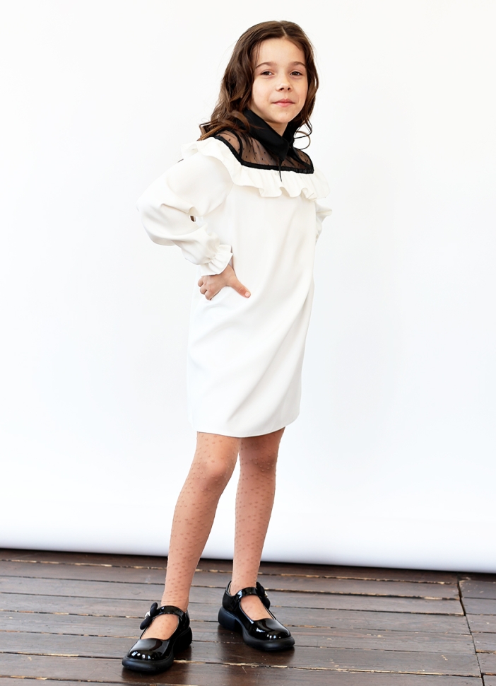 Платье для девочки нарядное БУШОН ST55, цвет белый