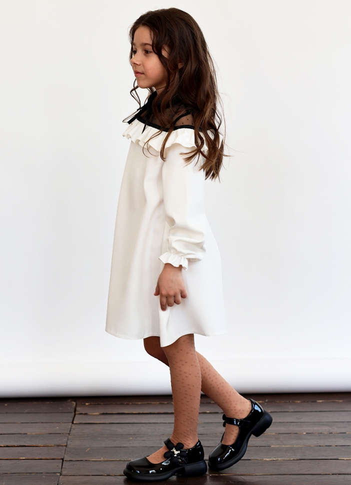 Платье для девочки нарядное БУШОН ST55, цвет белый