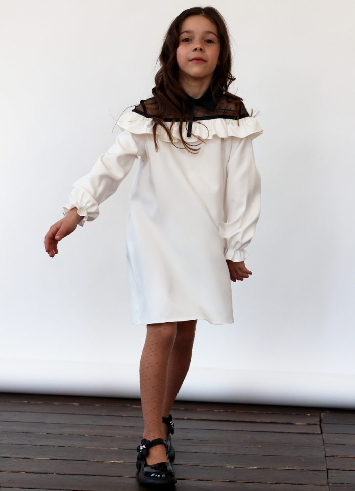 Платье для девочки нарядное БУШОН ST55, цвет белый