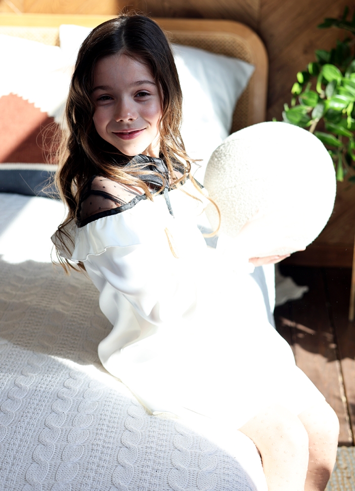 Платье для девочки нарядное БУШОН ST55, цвет белый