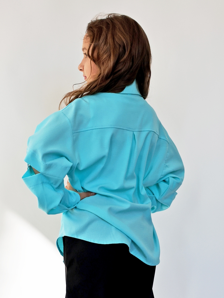 Рубашка для девочки БУШОН, цвет голубой