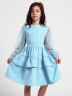 Платье для девочки БУШОН ST70, цвет голубой / волан 
