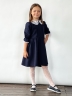 Платье для девочки школьное БУШОН SK16, цвет темно-синий 