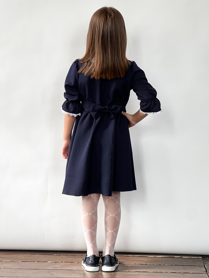Платье для девочки школьное БУШОН SK16, цвет темно-синий 