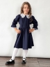 Платье для девочки школьное БУШОН SK16, цвет темно-синий 