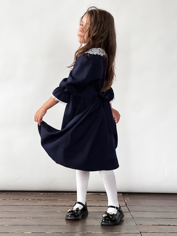 Платье для девочки школьное БУШОН SK16, цвет темно-синий 