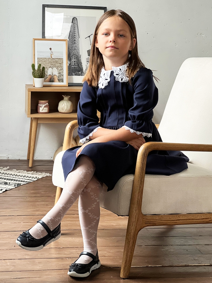 Платье для девочки школьное БУШОН SK16, цвет темно-синий 