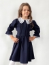 Платье для девочки школьное БУШОН SK16, цвет темно-синий 