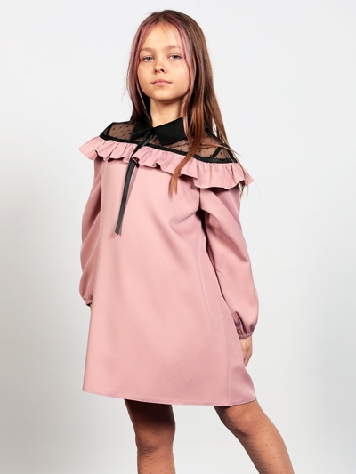 Платье для девочки нарядное БУШОН ST55, цвет пудра